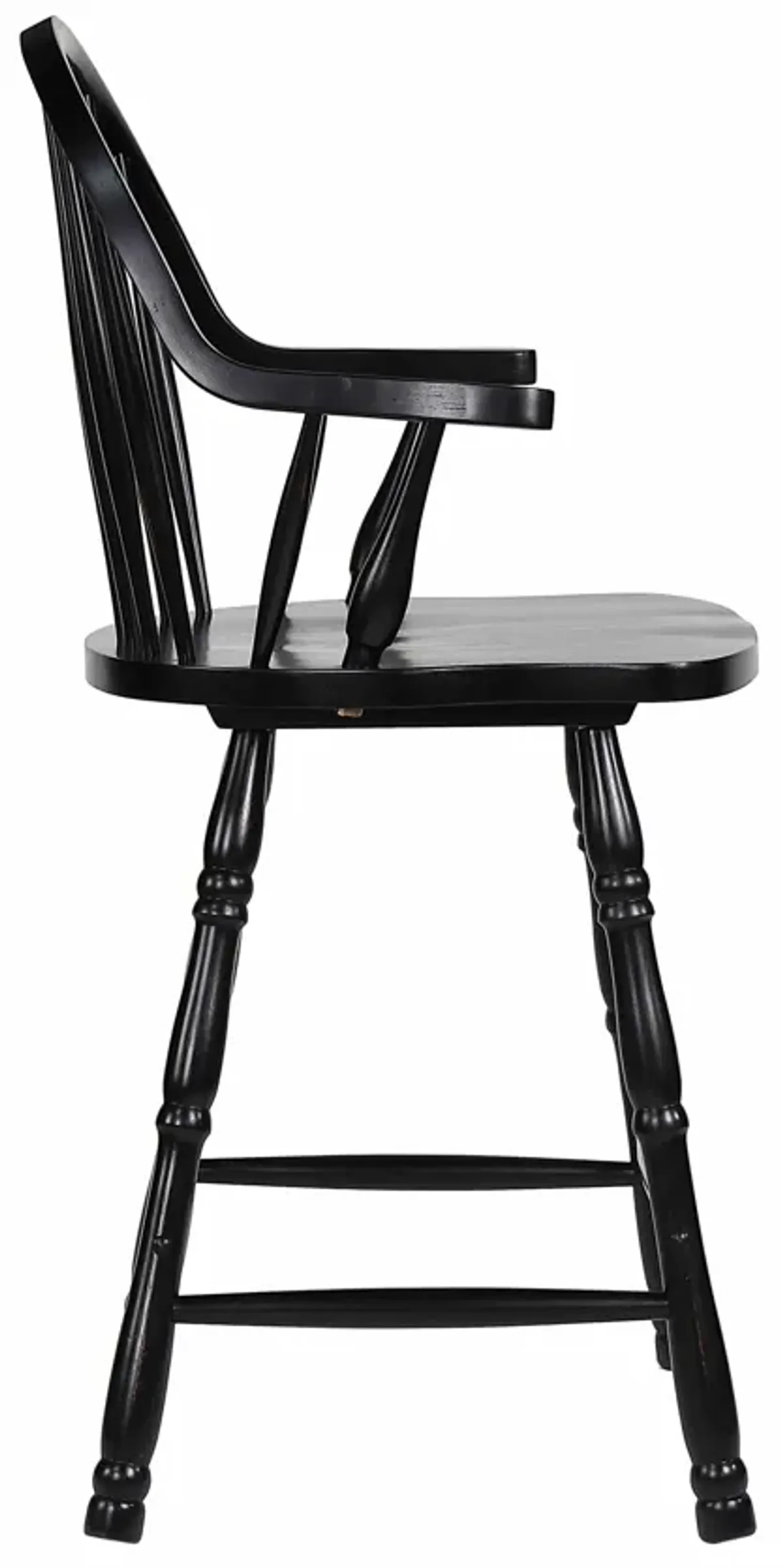 Black Cherry Selections 41 in. Antique Black with Cherry Rub High Curved Back Wood Frame 24 in. Bar Stool (Set of 2)