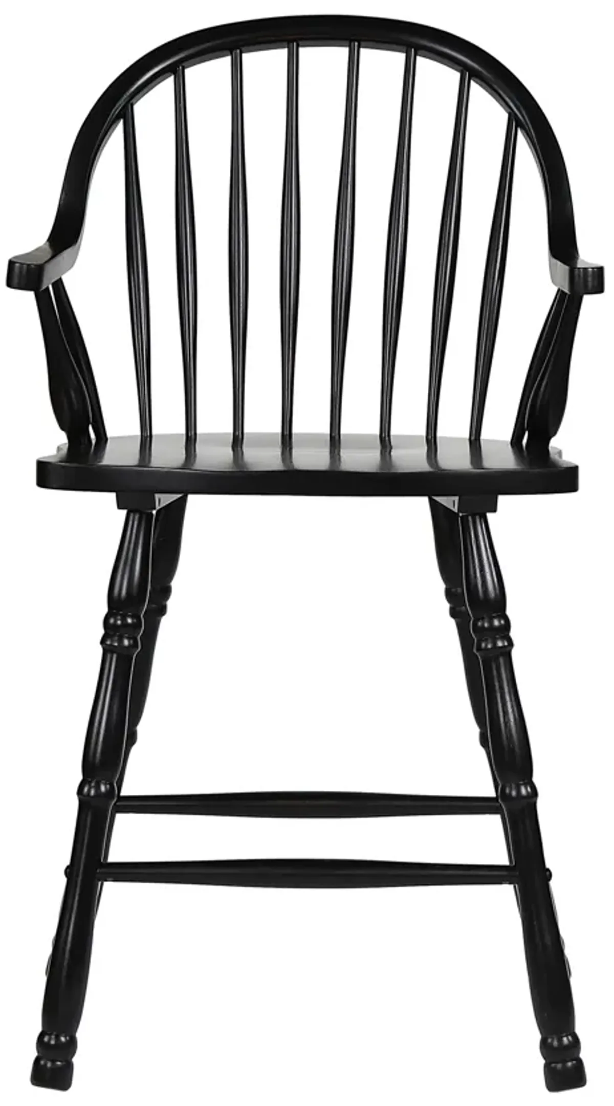 Black Cherry Selections 41 in. Antique Black with Cherry Rub High Curved Back Wood Frame 24 in. Bar Stool (Set of 2)