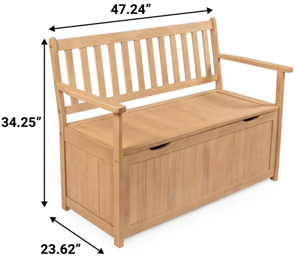 Sophie Traditional Farmhouse Lift-Top Acacia Wood Storage & Entry Bench