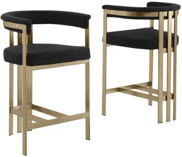 Best Quality Furniture Glam gatsby Black counter height chairs- Set of 2