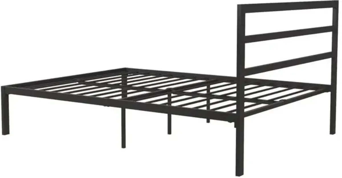 Hivvago Queen Black Metal Platform Bed Frame with Headboard Included