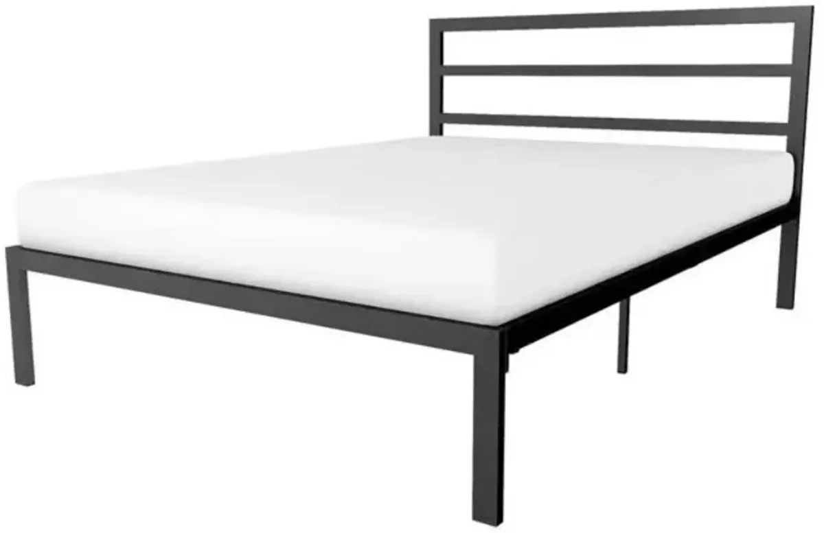 Hivvago Queen Black Metal Platform Bed Frame with Headboard Included