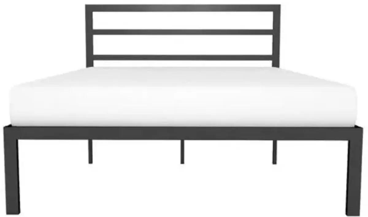 Hivvago Queen Black Metal Platform Bed Frame with Headboard Included