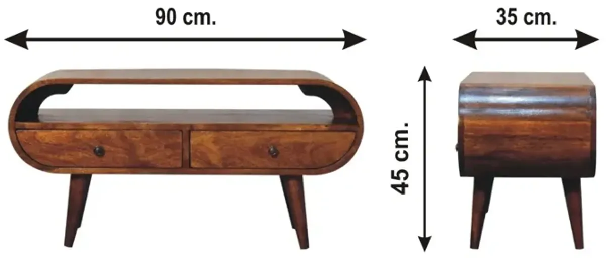 Artisan Furniture Chestnut Circular  Solid Wood 2 Drawer TV Stand