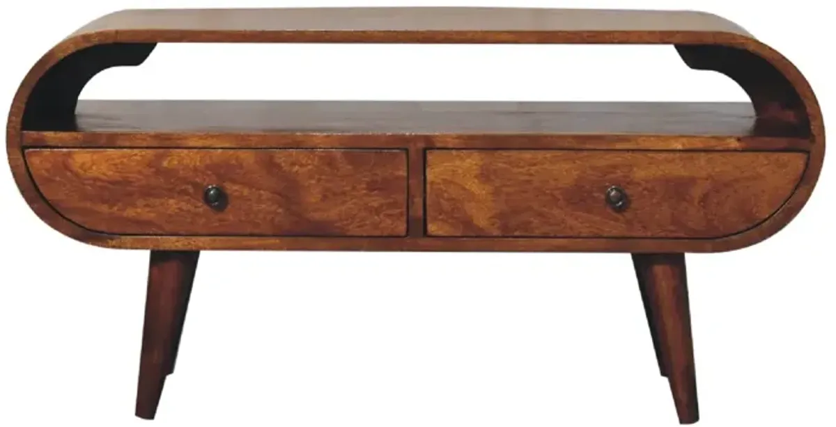 Artisan Furniture Chestnut Circular  Solid Wood 2 Drawer TV Stand