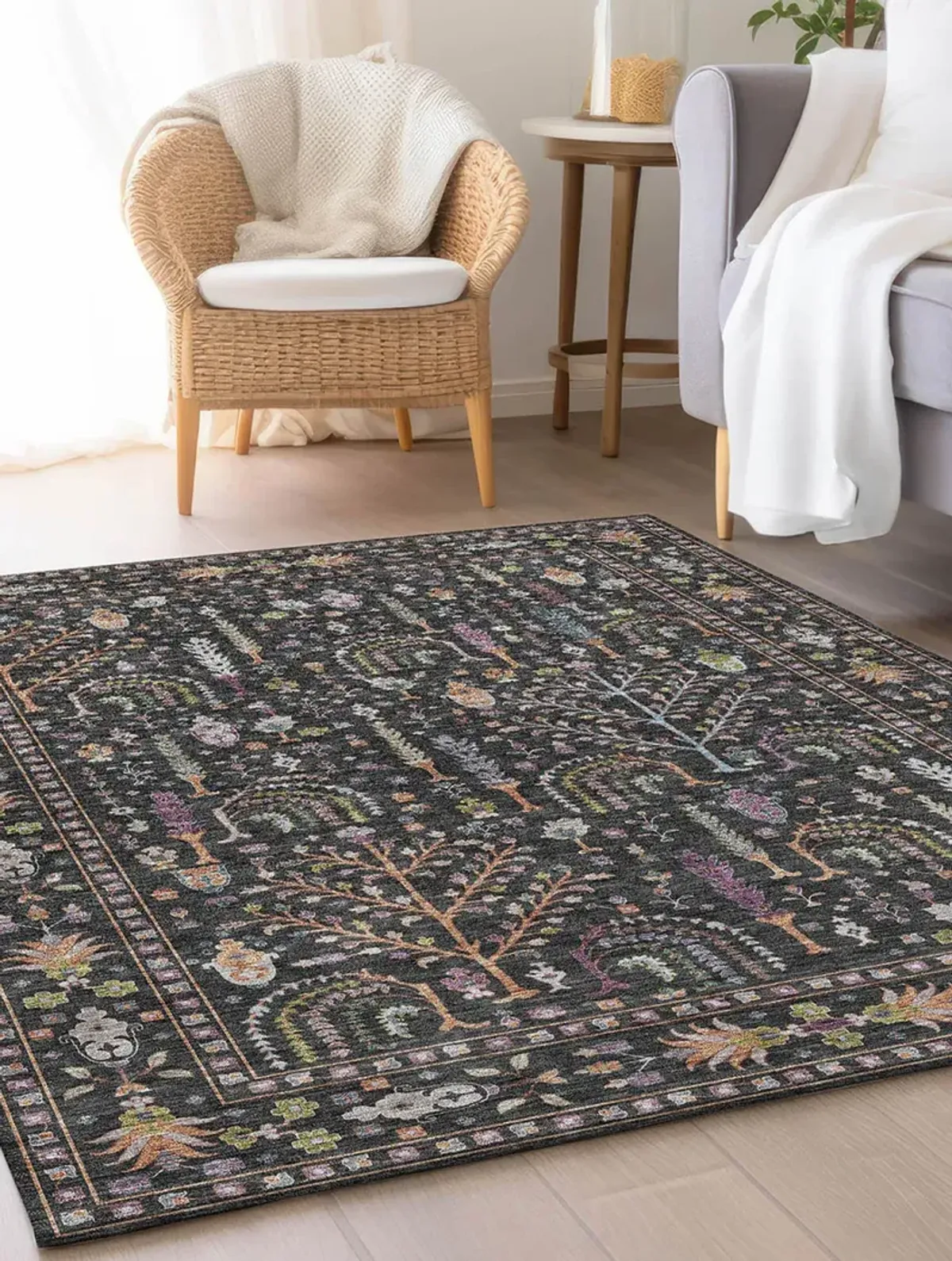 Hatay HY5 Black 9' x 12' Rug