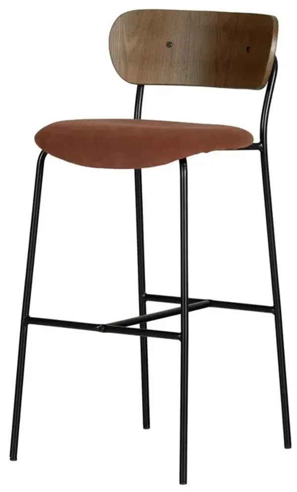 Hype Stools – Set of 2, Burnt Orange and Brown