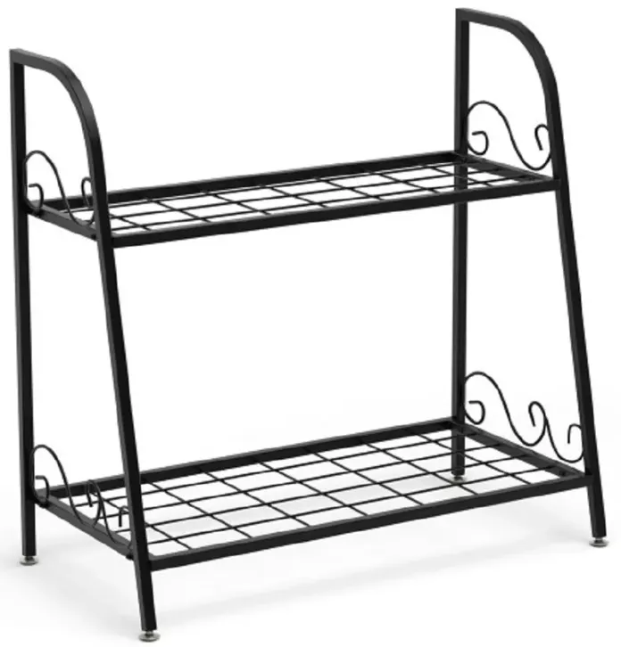 2-tier Patio Metal Plant Stand