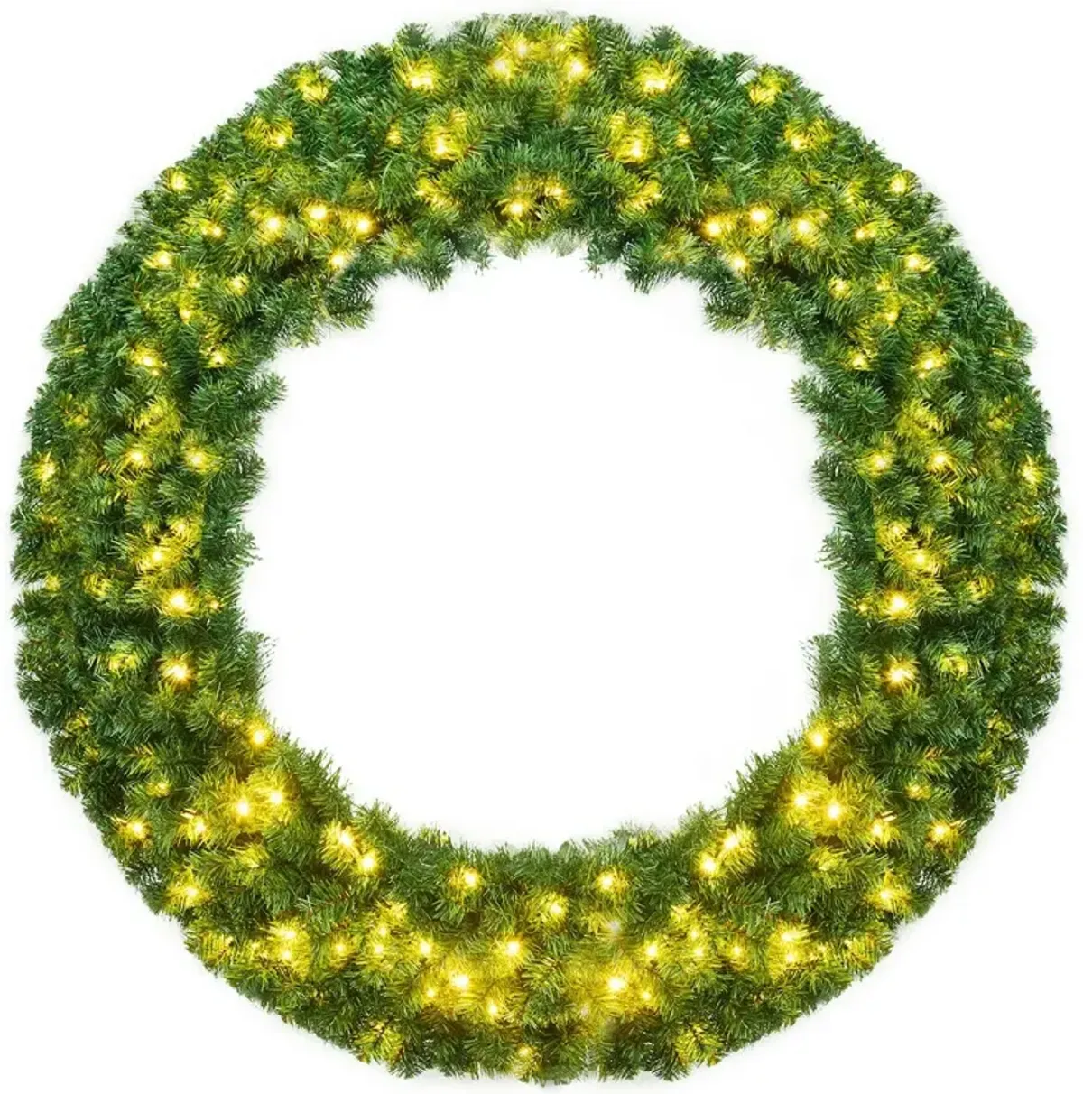 48 Inch Pre-lit Cordless Artificial Christmas Wreath