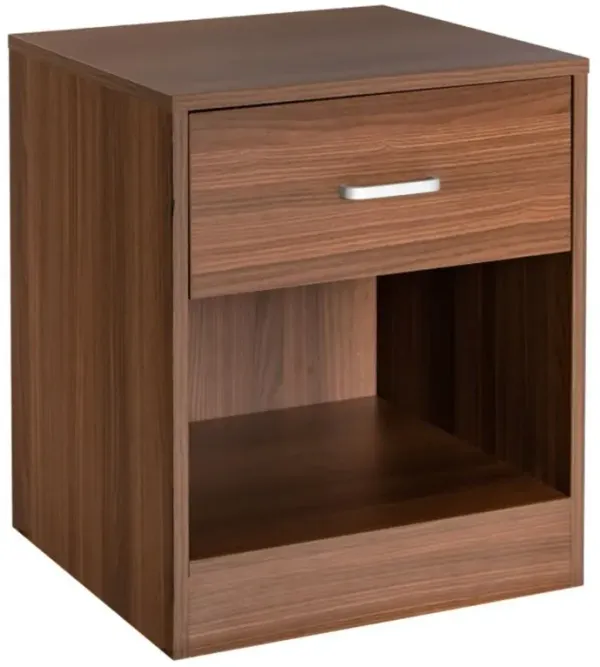 Hivago Modern Nightstand with Storage Drawer and Cabinet