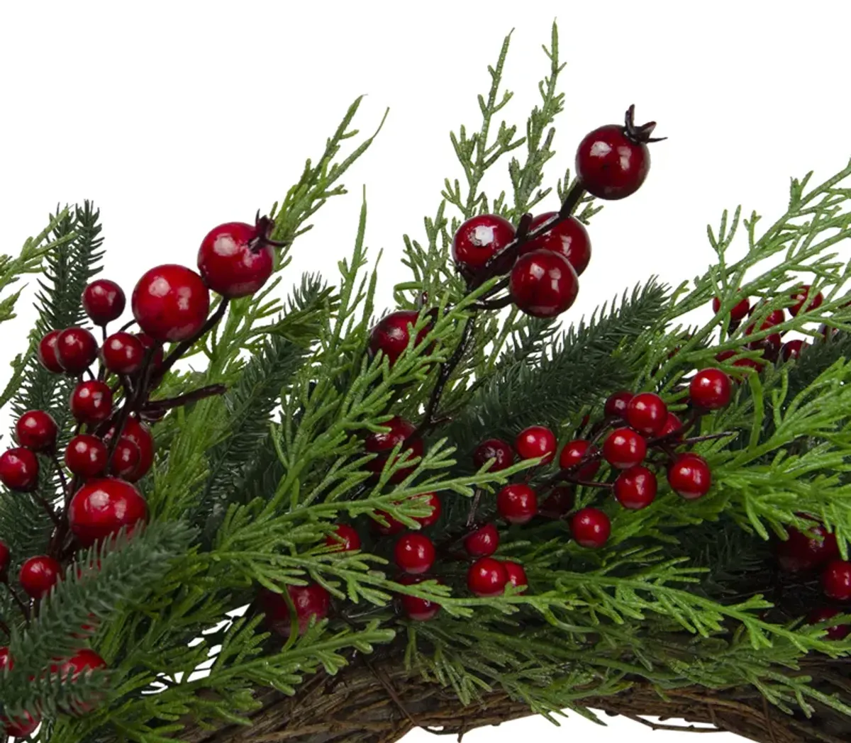 Mixed Pine and Berries Artificial Christmas Wreath - 26 inch  Unlit