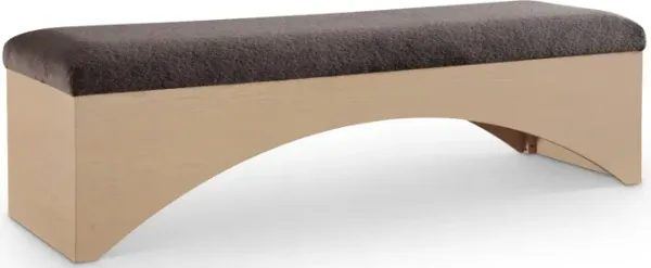 Meridian Furniture Lawson Brown Velour Fur Fabric Bench