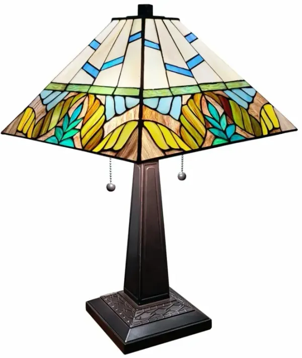 Hivvago 22" Dark Brown Metal Two Light Candlestick Table Lamp With White Shade