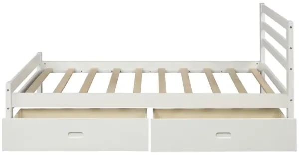 Merax Wood platform bed with two drawers