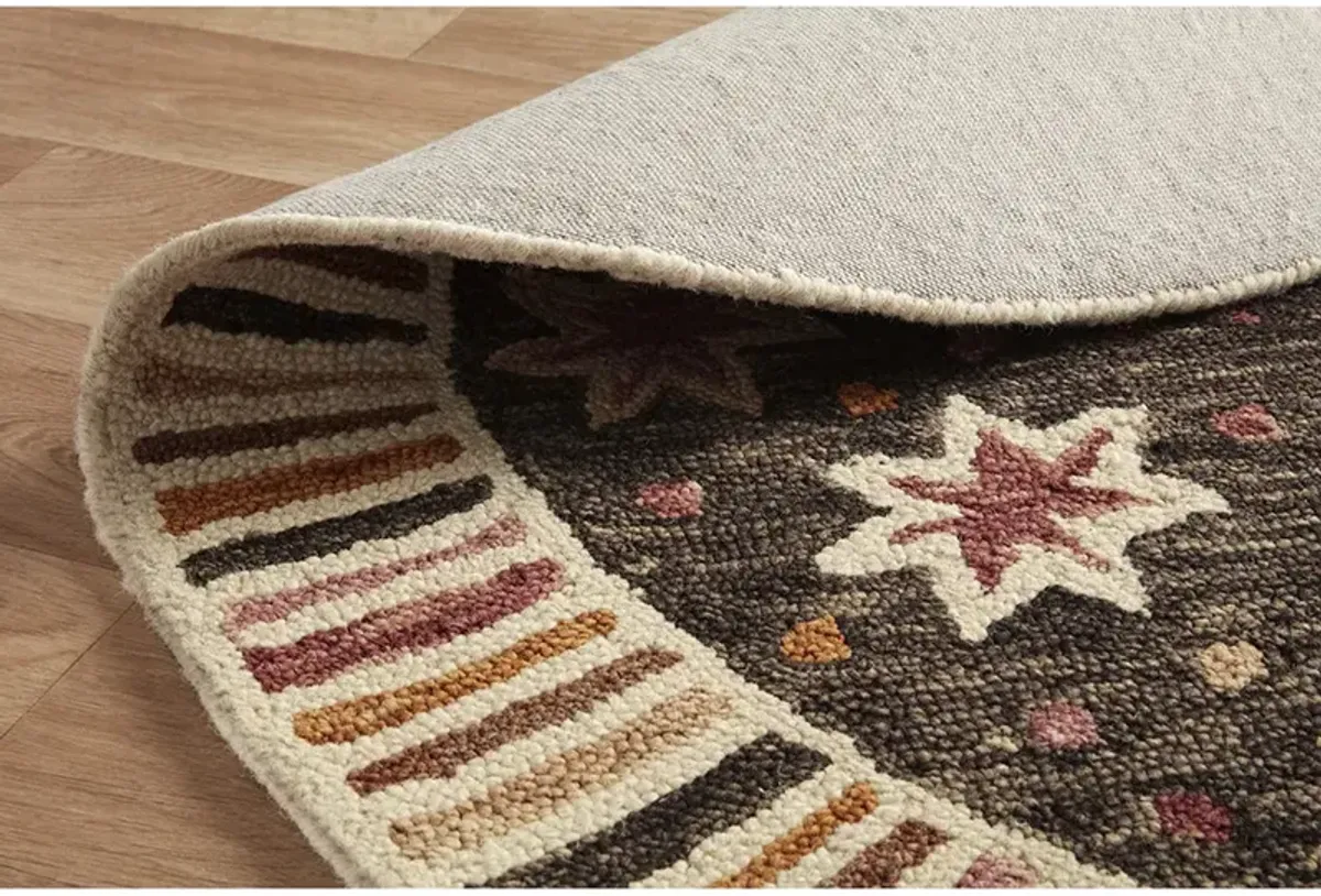 Ayo AYO01 Rose/Multi 5' x 5' Round Rug