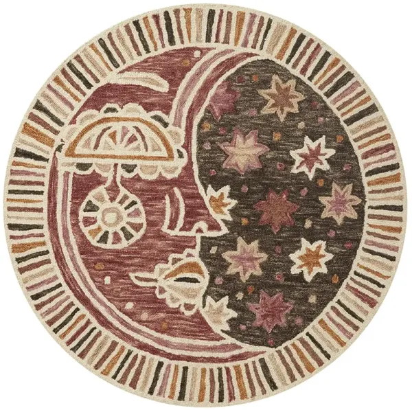 Ayo AYO01 Rose/Multi 5' x 5' Round Rug
