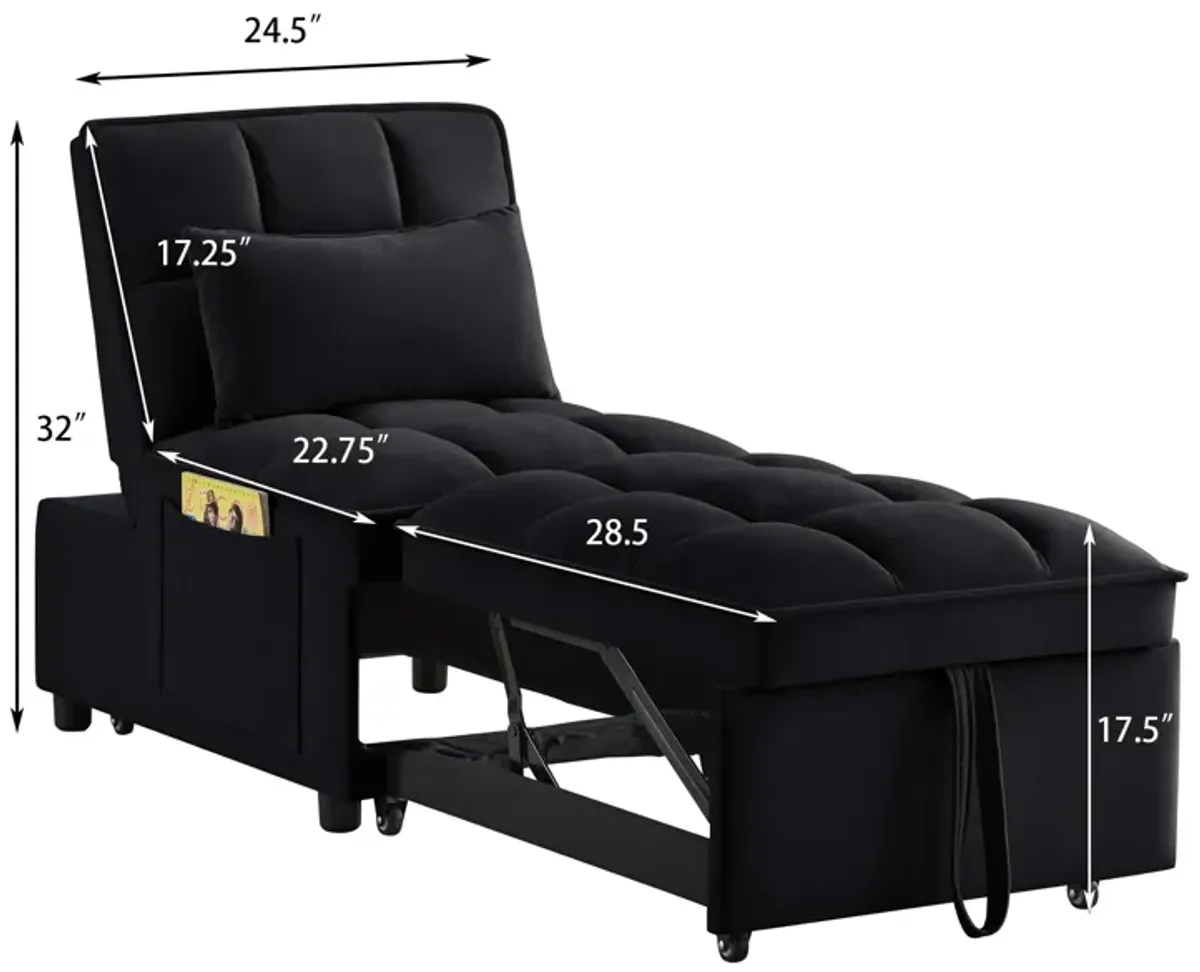 Merax Single Sofa Bed Futon with Storage Pockets