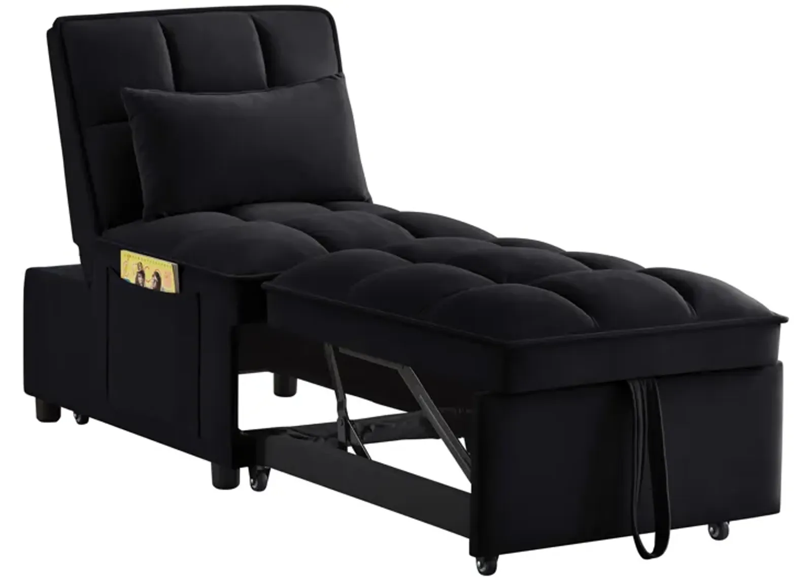 Merax Single Sofa Bed Futon with Storage Pockets