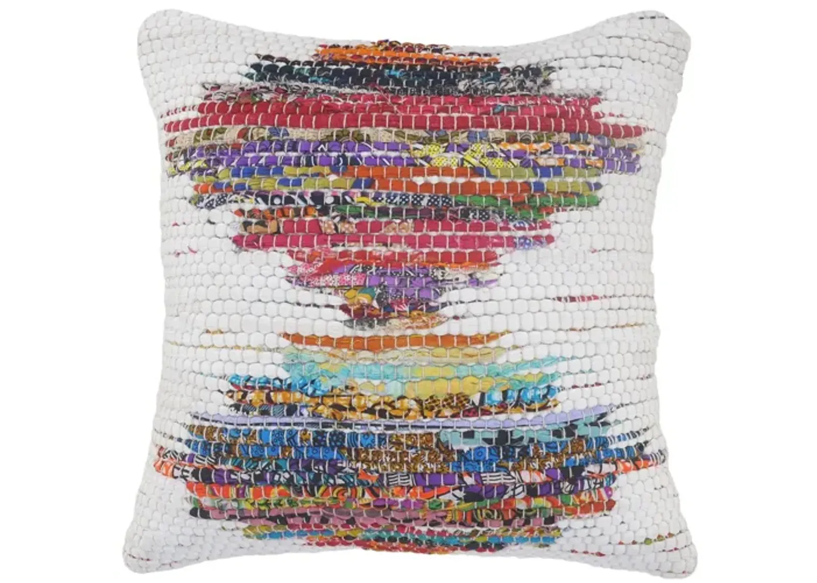 20" Multicolored Geometric Handmade Square Throw Pillow