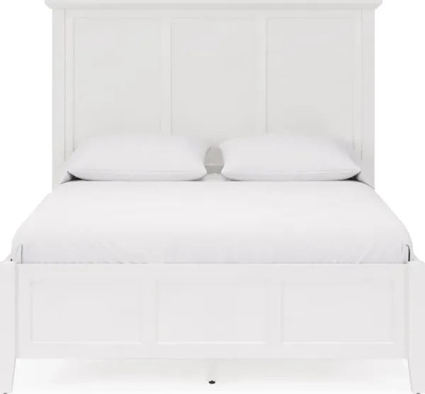 Grace California King-size Three Panel Bed in Snowfall White