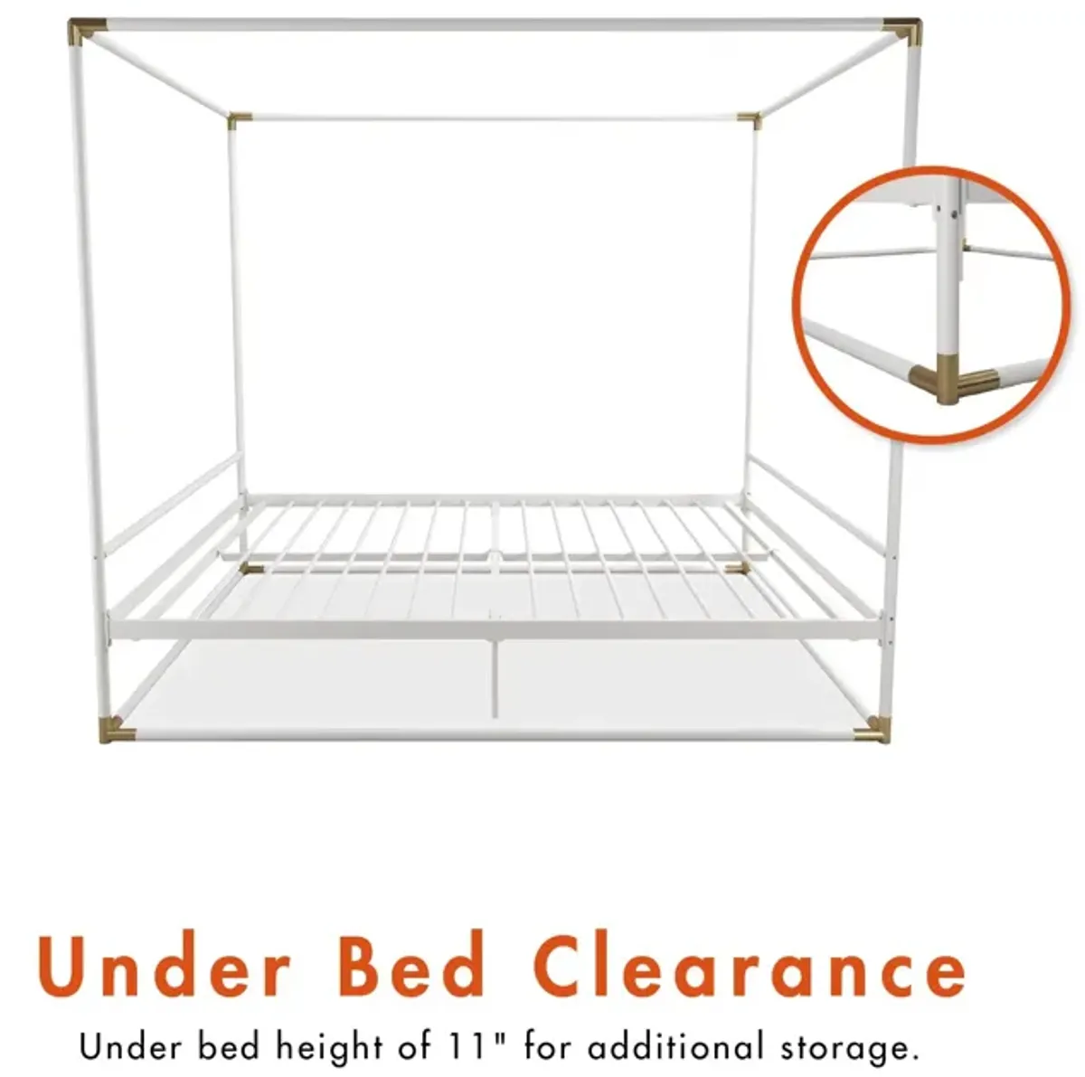 Celeste Canopy Metal Bed