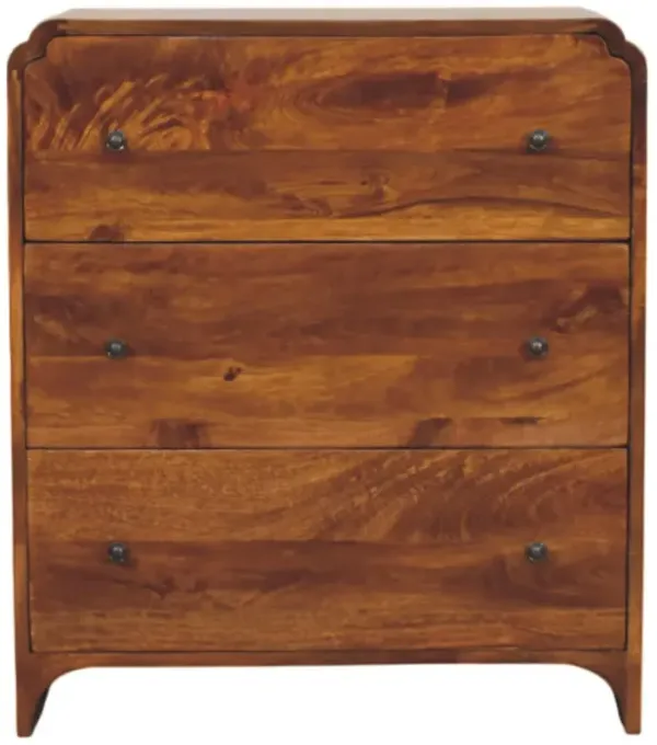Artisan Furniture Solid Wood Newton Chestnut 3 Drawer Chest
