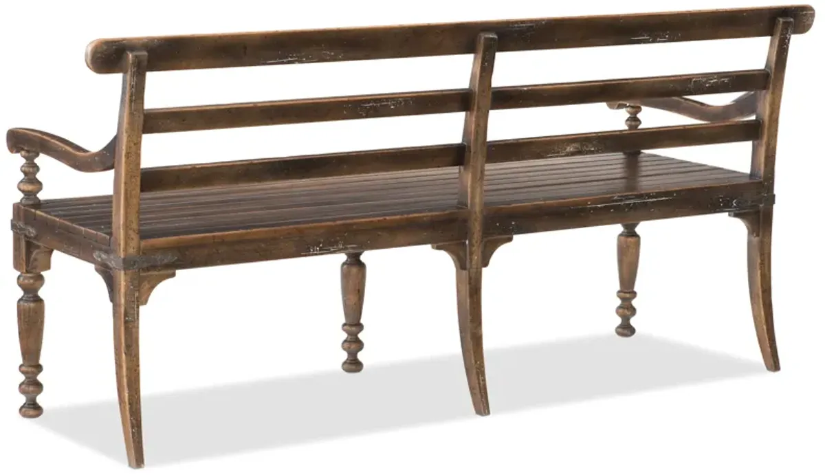 Hill Country Helotes Dining Bench in Dark Wood