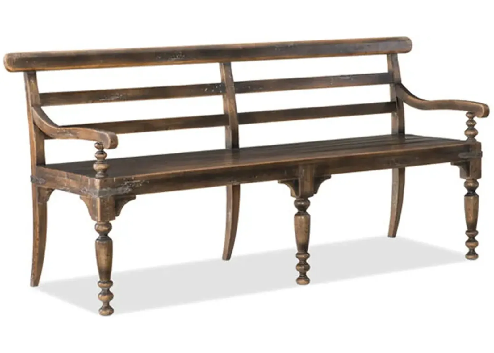 Hill Country Helotes Dining Bench in Dark Wood