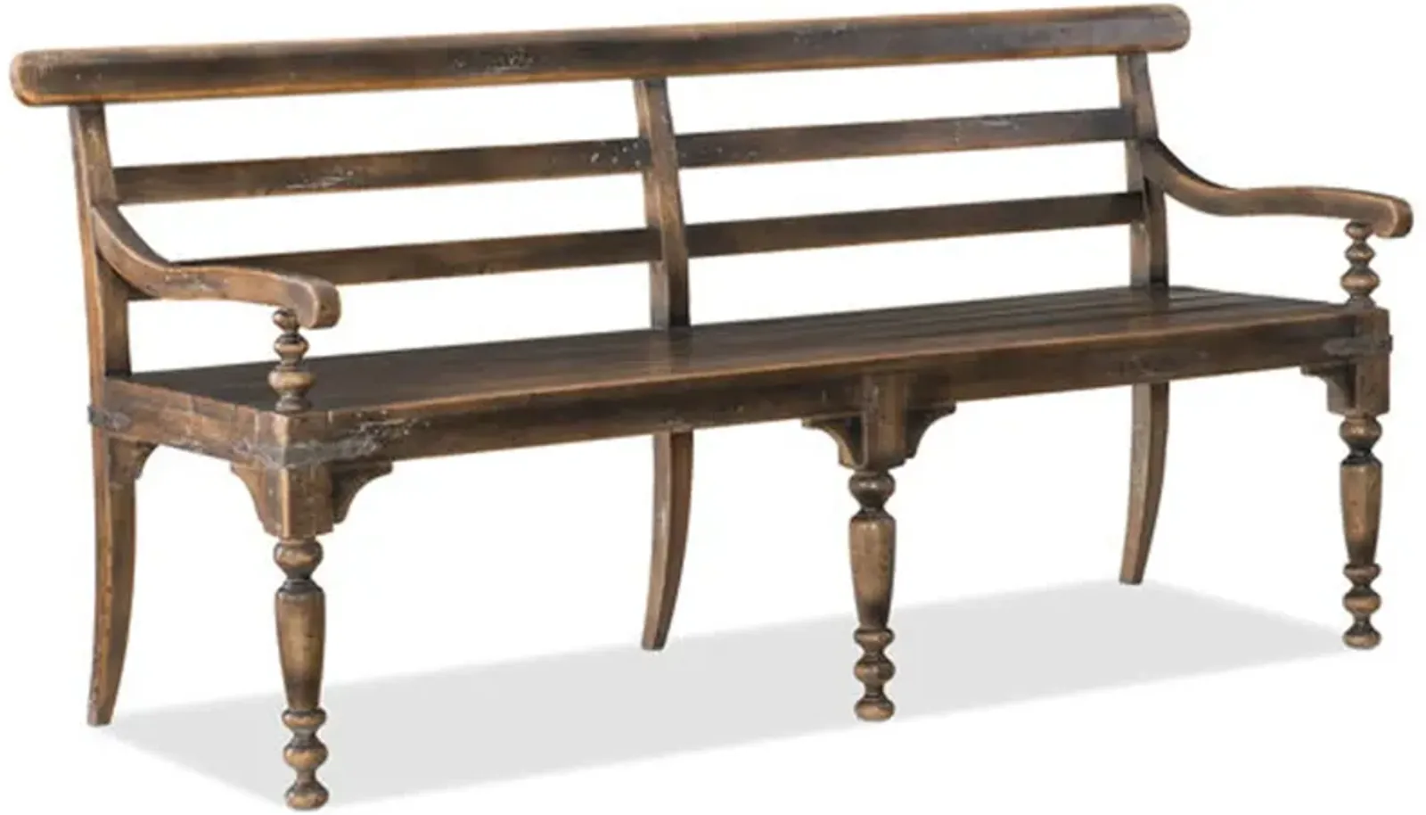 Hill Country Helotes Dining Bench in Dark Wood