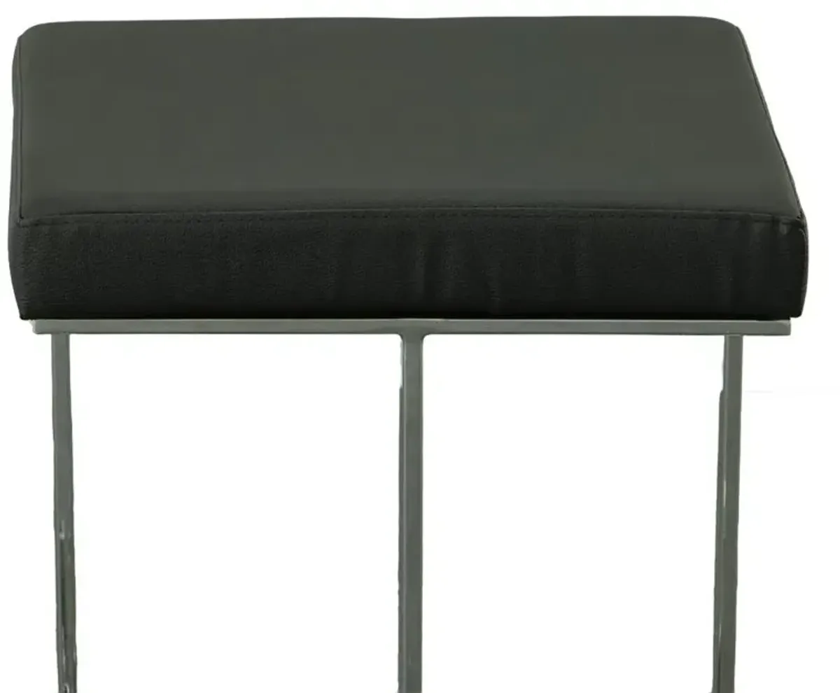 Carolina Living Kafka 24 Counter Stool - Chrome - Black Leatherette Upholstery