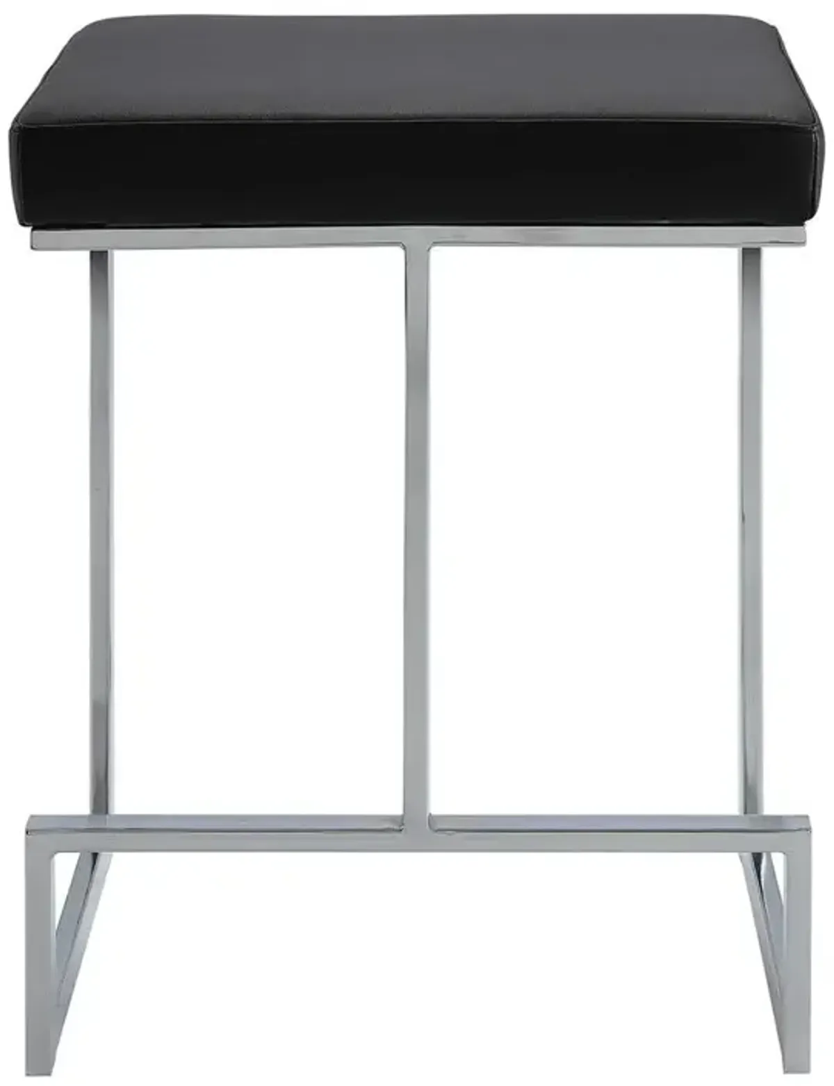 Carolina Living Kafka 24 Counter Stool - Chrome - Black Leatherette Upholstery