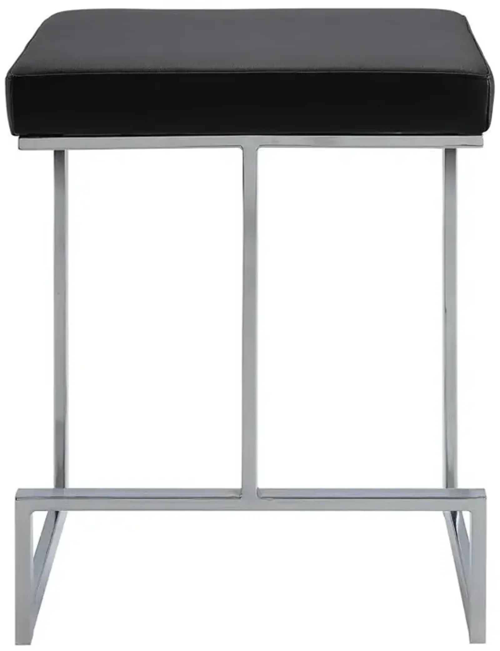 Carolina Living Kafka 24 Counter Stool - Chrome - Black Leatherette Upholstery