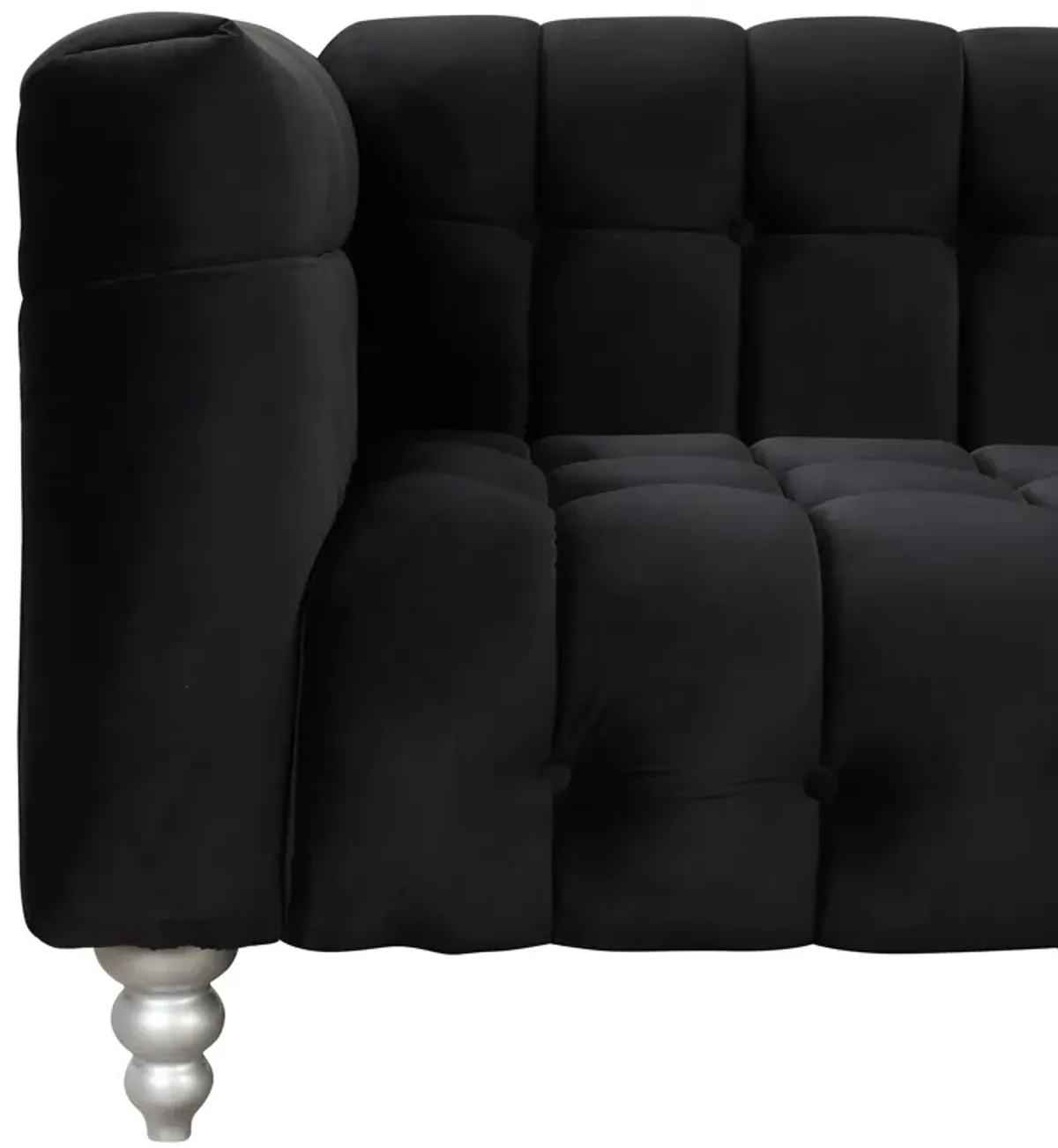 Modern Upholstered Sofa with Buttoned Tufted Backrest