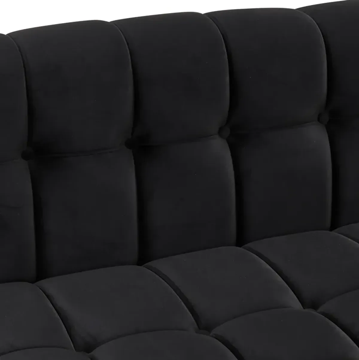 Modern Upholstered Sofa with Buttoned Tufted Backrest