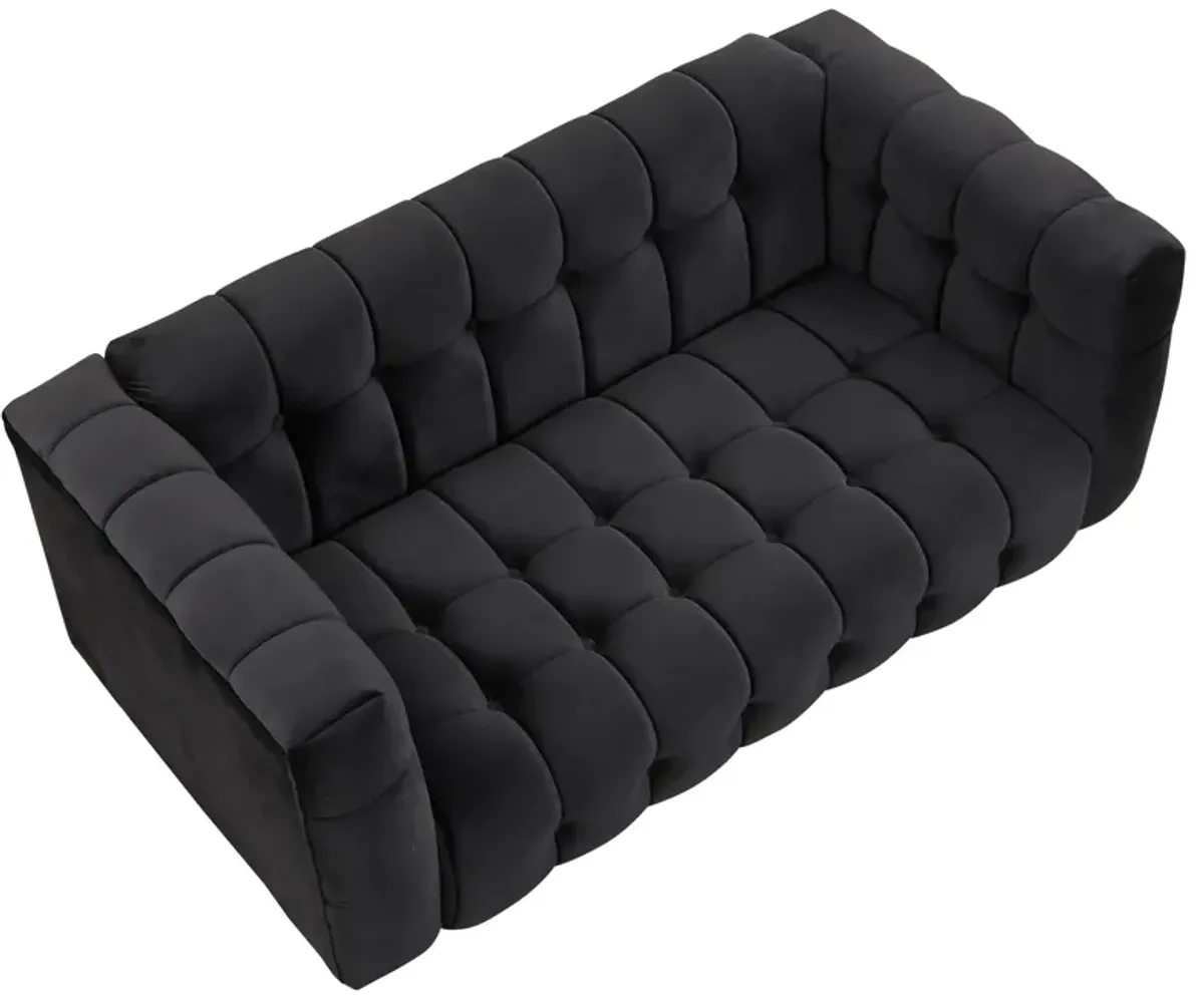 Modern Upholstered Sofa with Buttoned Tufted Backrest