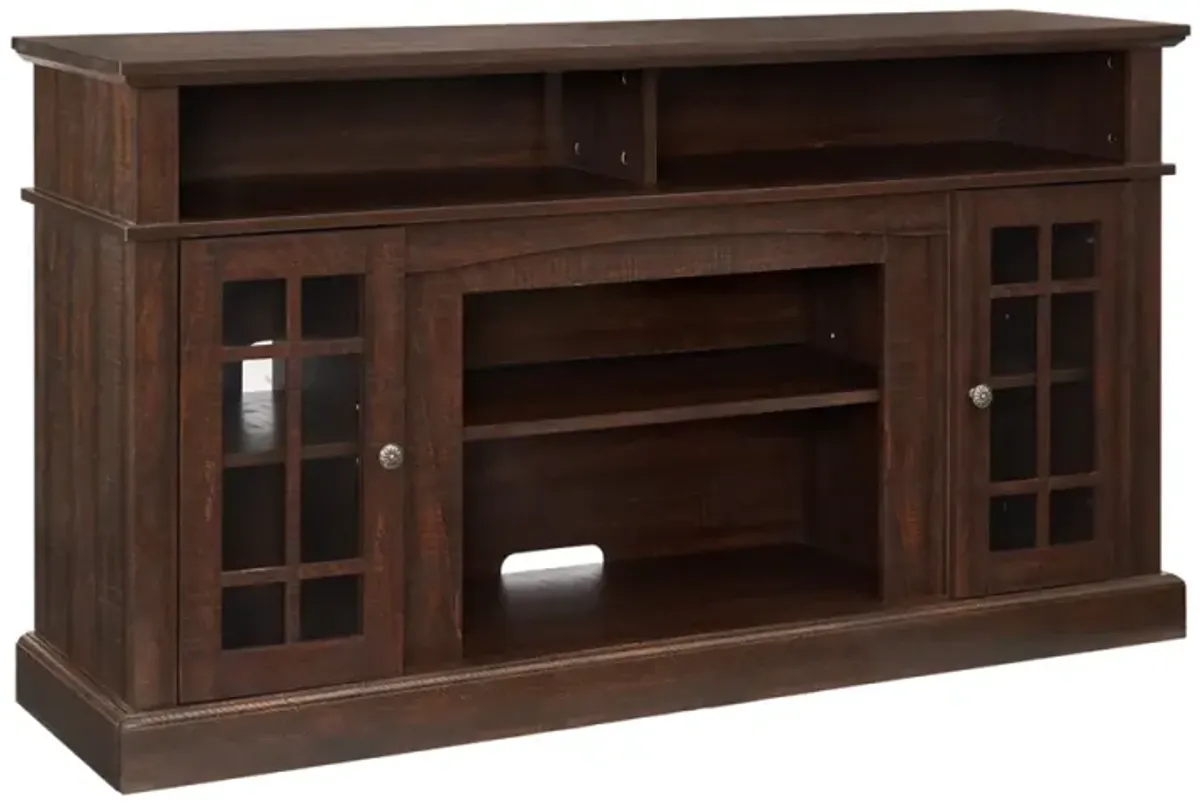 Modern 65" TV Stand with Open/Closed Storage, Espresso