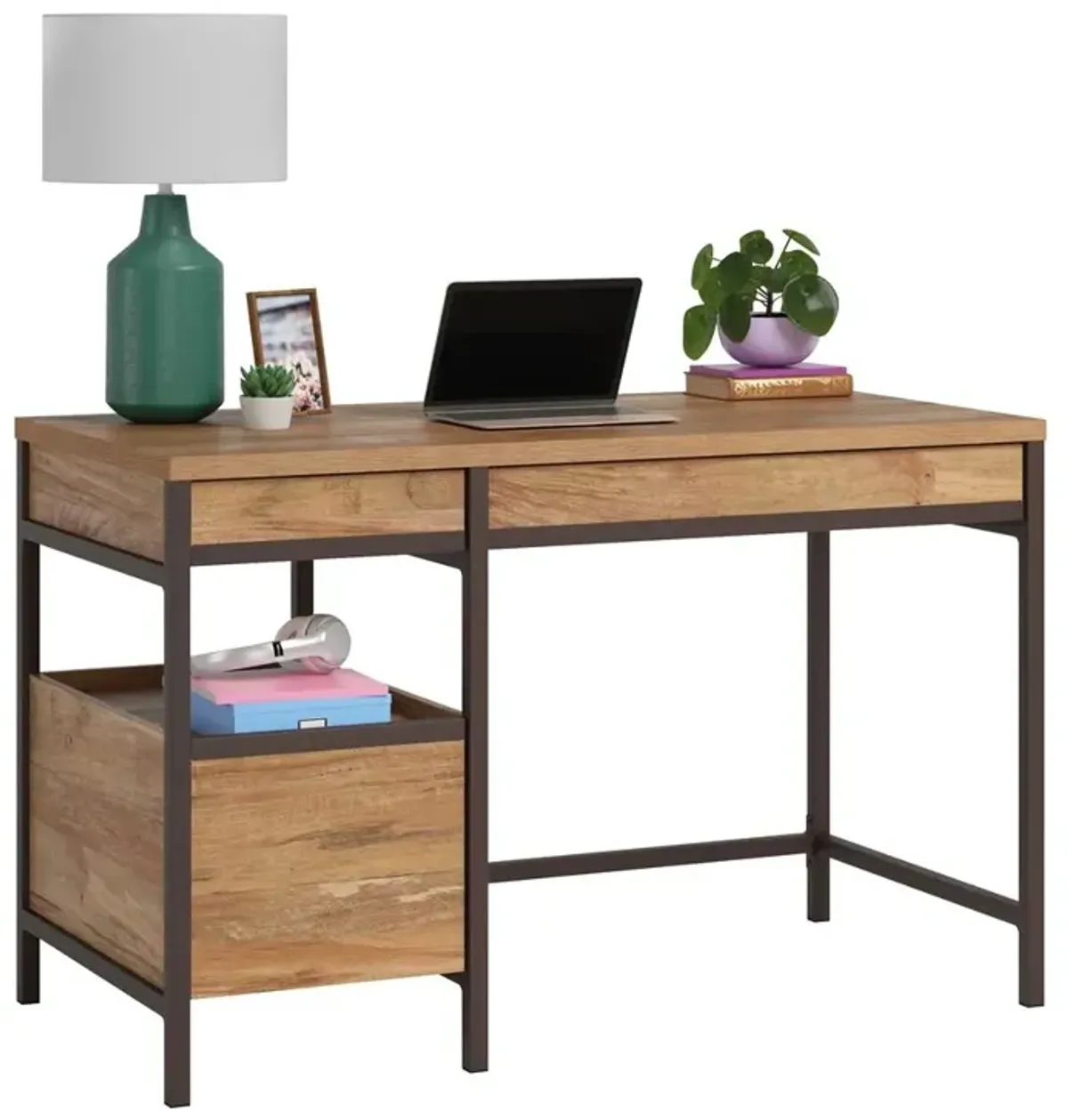 Sauder Manhattan Gate Single Ped Desk Sm