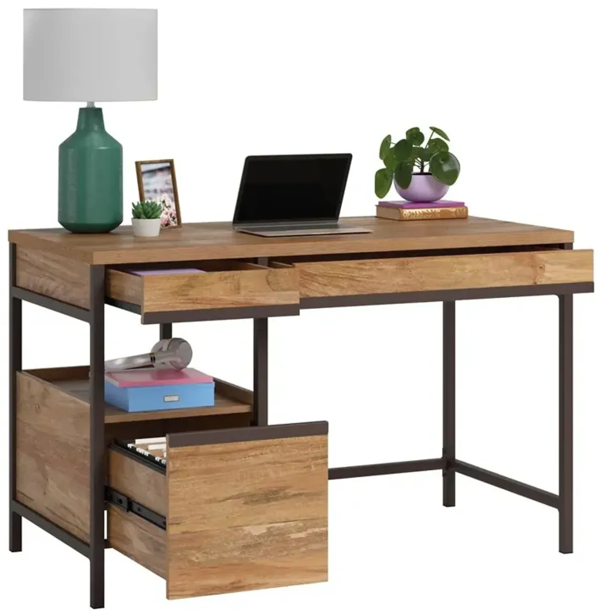 Sauder Manhattan Gate Single Ped Desk Sm