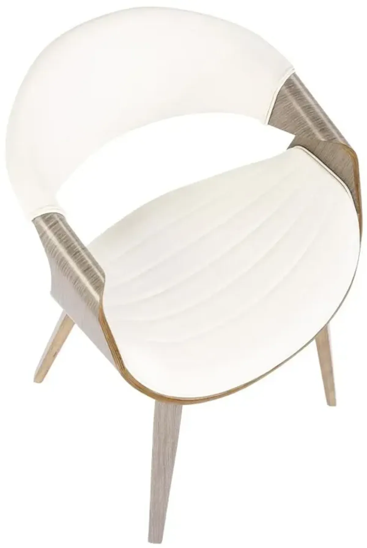 LumiSource Light Grey Wood, White Pu Symphony Chair