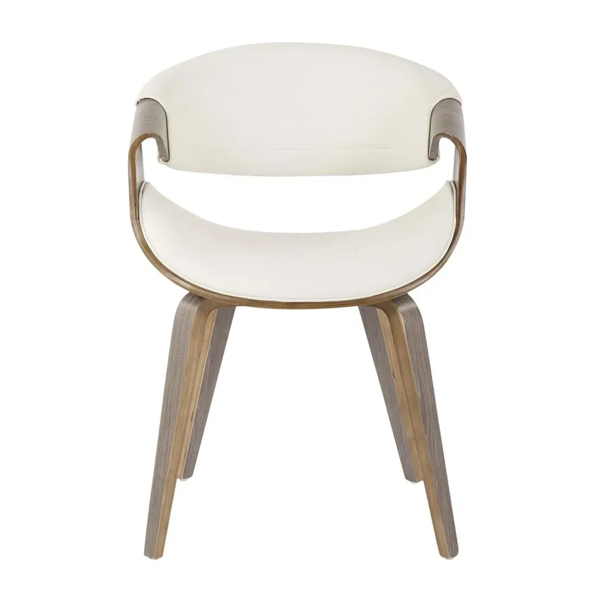 LumiSource Light Grey Wood, White Pu Symphony Chair