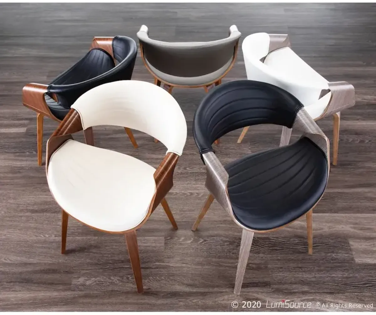 LumiSource Light Grey Wood, White Pu Symphony Chair