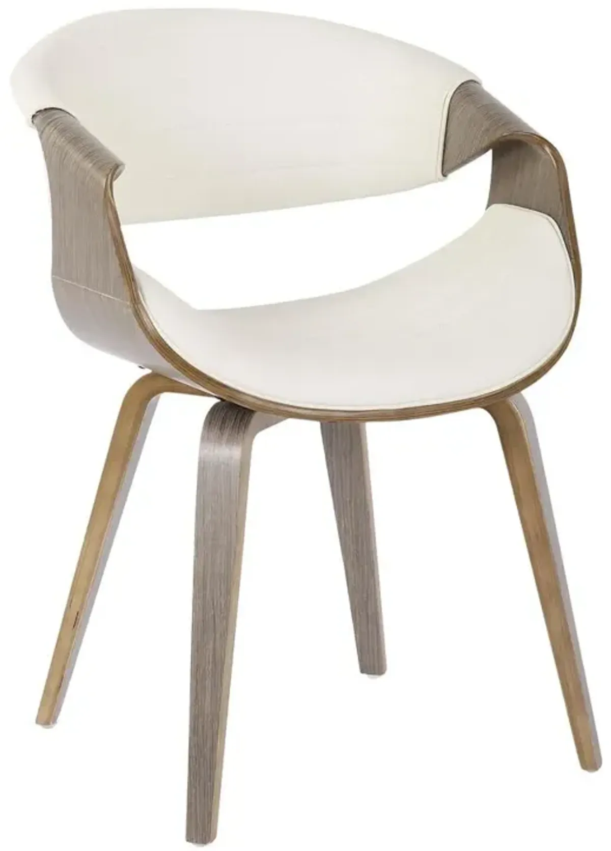 LumiSource Light Grey Wood, White Pu Symphony Chair