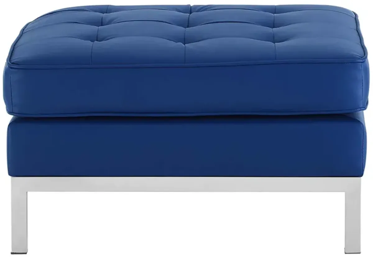 Loft Tufted Vegan Leather Ottoman