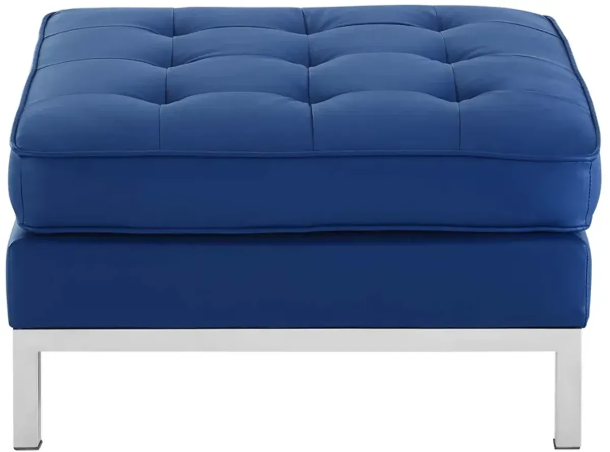 Loft Tufted Vegan Leather Ottoman