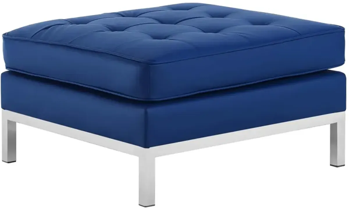 Loft Tufted Vegan Leather Ottoman