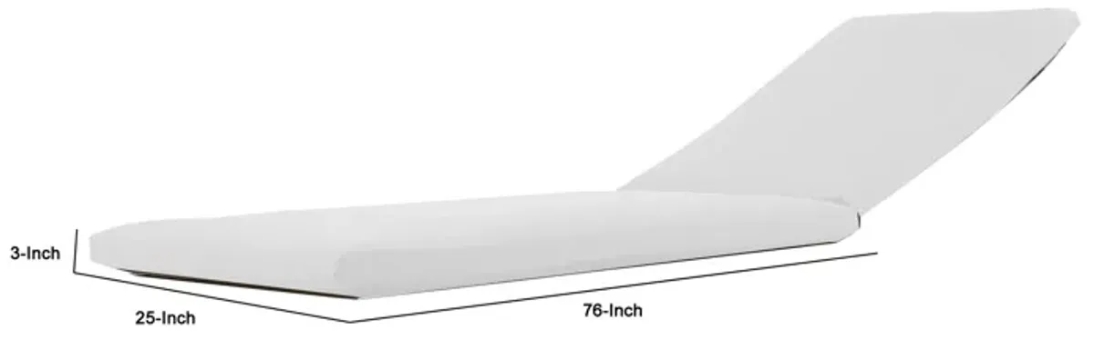 Edie 76 Inch Outdoor Lounger Cushion, White-Benzara