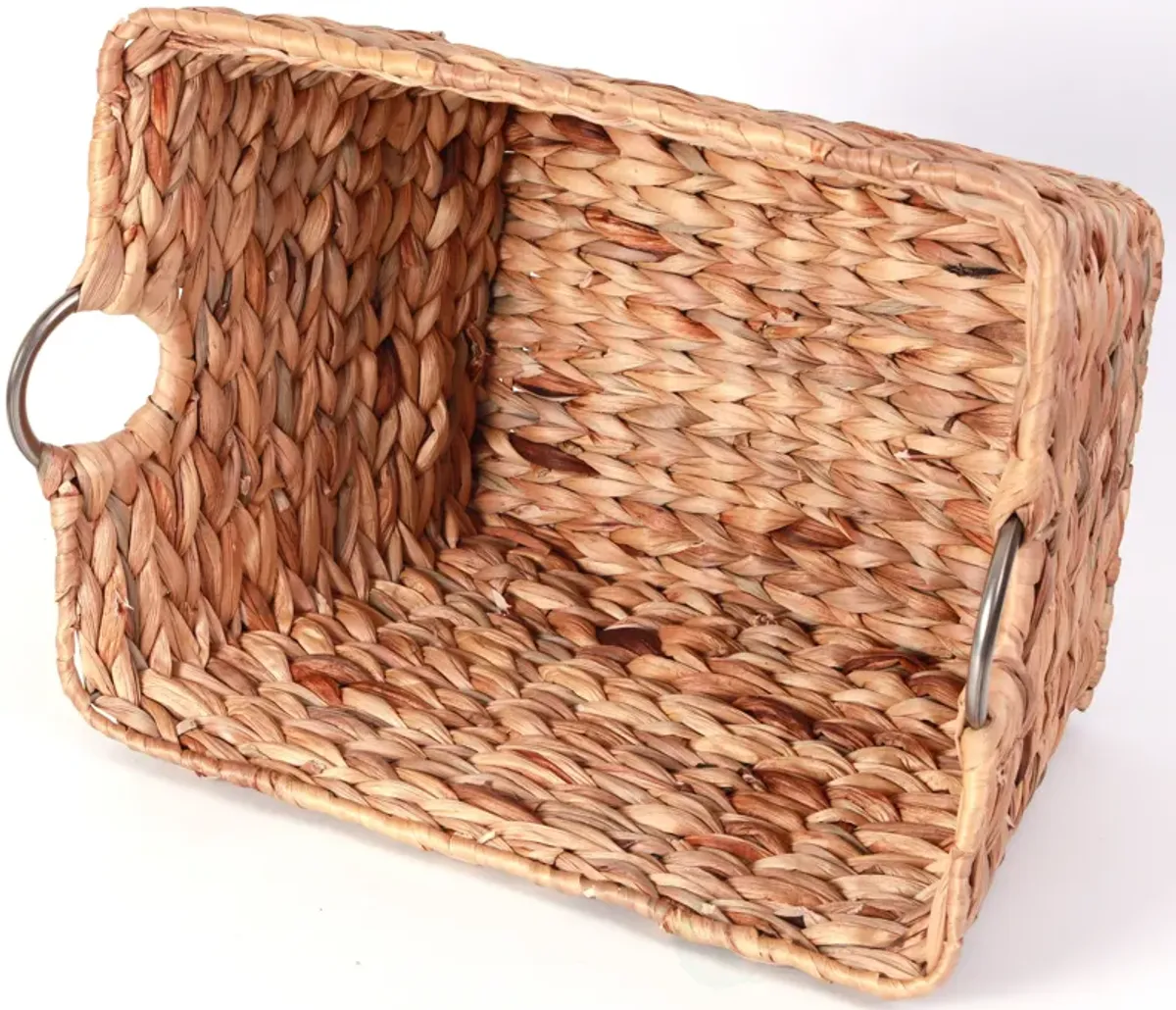 Large Square Water Hyacinth Wicker Laundry Basket