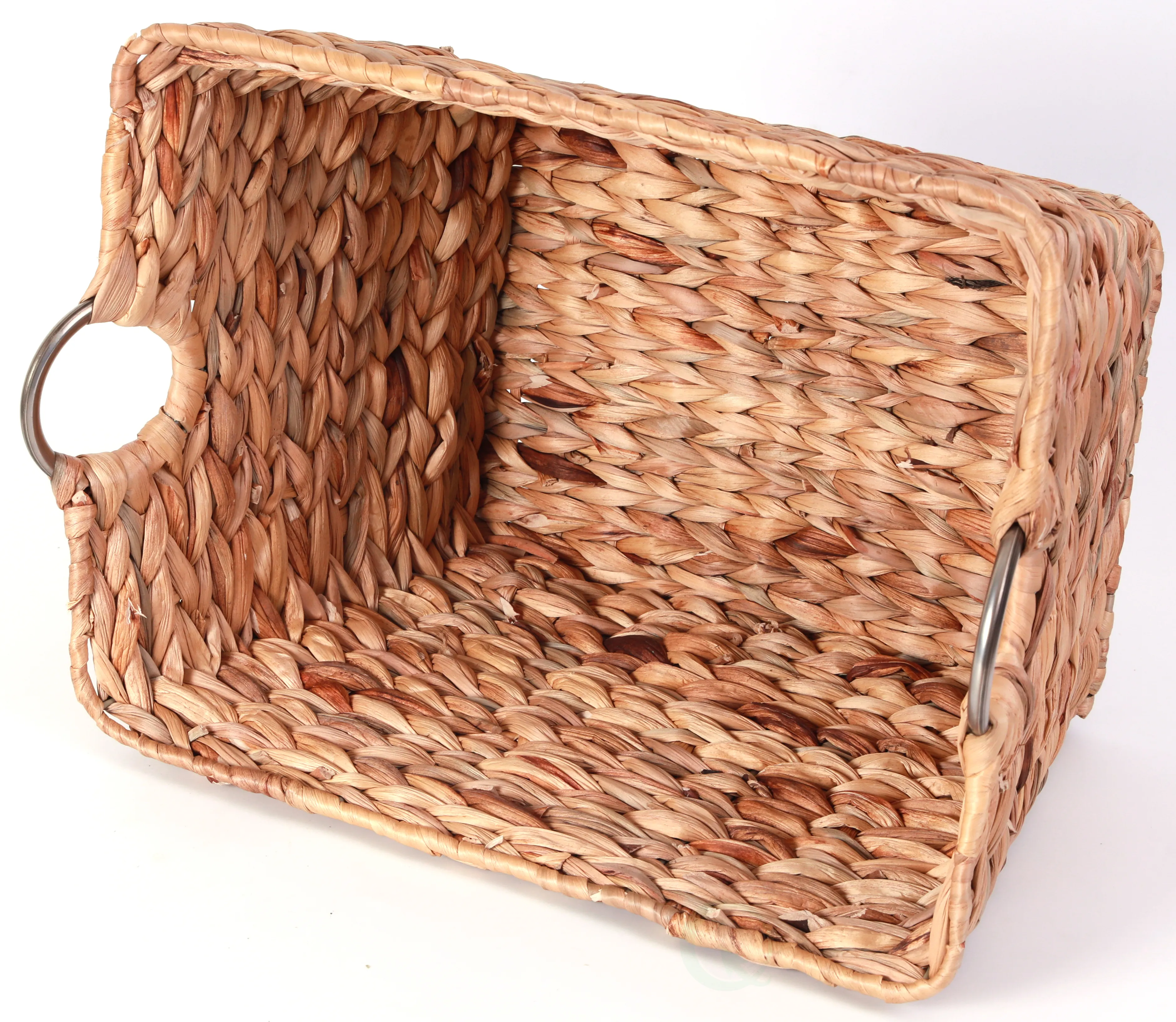 Large Square Water Hyacinth Wicker Laundry Basket