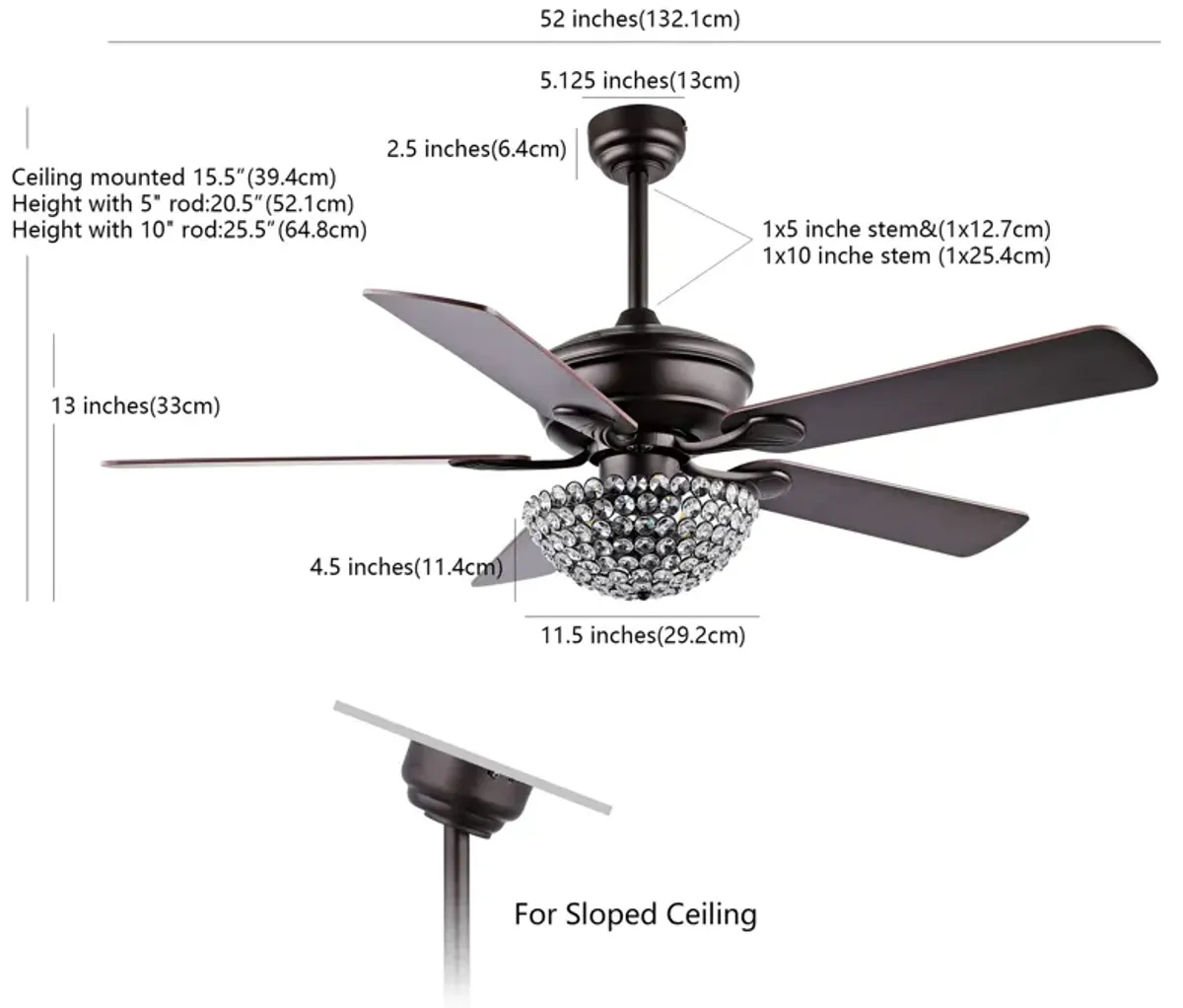 Cammy 3-Light Traditional Transitional Iron LED CEILING FAN