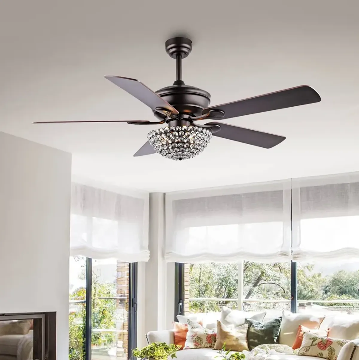 Cammy 3-Light Traditional Transitional Iron LED CEILING FAN